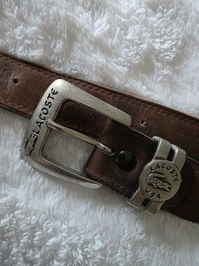 Lacoste Brown Leather Belt with Buckle